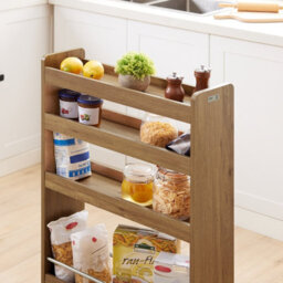 Sobuy Nsr01-Pf,serving Trolley 4 Tier Slide Out Shelf Mobile Storage Rack,w60Xd18Xh81 - thumbnail 8