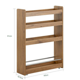 Sobuy Nsr01-Pf,serving Trolley 4 Tier Slide Out Shelf Mobile Storage Rack,w60Xd18Xh81 - thumbnail 3
