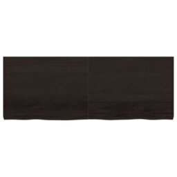 Berkfield Wall Shelf Dark Brown 160X60X(2-6) Cm Treated Solid Wood Oak - thumbnail 4
