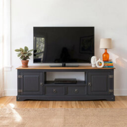 Mercers Furniture Corona Charcoal Large Widescreen Tv Unit - thumbnail 1