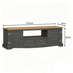 Mercers Furniture Corona Charcoal Large Widescreen Tv Unit - thumbnail 5