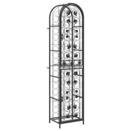 Walplus Wine Rack For 73 Bottles Black 45X36X200 Cm Wrought Iron - thumbnail 2