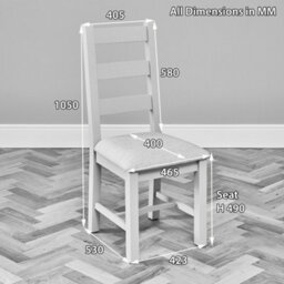 The Furniture Market Cotswold Charcoal Grey Painted Ladder Back Dining Chair With Fabric Seat - thumbnail 9
