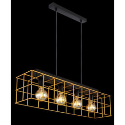 Luminosa Lighting Luminosa Merril Bar Pendant Ceiling Light Black 4X E27 - thumbnail 5