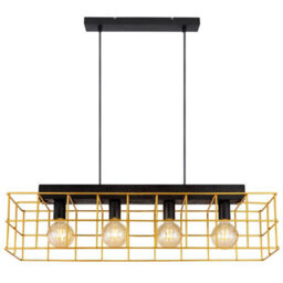 Luminosa Lighting Luminosa Merril Bar Pendant Ceiling Light Black 4X E27 - thumbnail 3