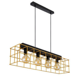 Luminosa Lighting Luminosa Merril Bar Pendant Ceiling Light Black 4X E27 - thumbnail 2