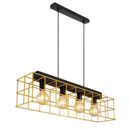 Luminosa Lighting Luminosa Merril Bar Pendant Ceiling Light Black 4X E27 - thumbnail 1