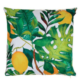 Icon Indoor And Outdoor Lemon Leaf Print Waterproof Filled Cushion Yellow - thumbnail 1