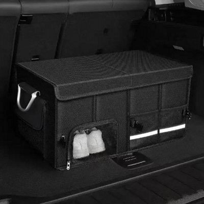 Heavy Duty Collapsible Car Boot Storage Organiser With Mat - image 1
