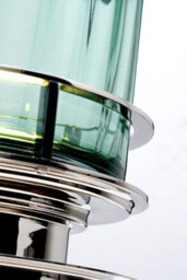 Luminosa Lighting Elstead Arno Table Lamp Metalwork Polished Nickel, Green Glass - thumbnail 3