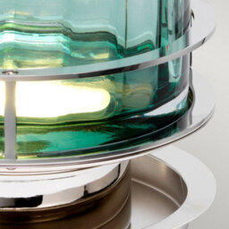 Luminosa Lighting Elstead Arno Table Lamp Metalwork Polished Nickel, Green Glass - thumbnail 5