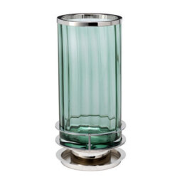 Luminosa Lighting Elstead Arno Table Lamp Metalwork Polished Nickel, Green Glass - thumbnail 2