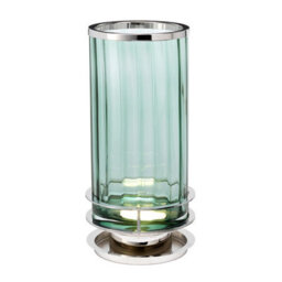 Luminosa Lighting Elstead Arno Table Lamp Metalwork Polished Nickel, Green Glass