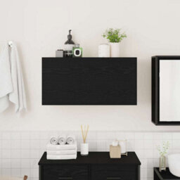 Berkfield Bathroom Wall Cabinet Black 80X25X40 Cm Engineered Wood - thumbnail 3