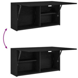 Berkfield Bathroom Wall Cabinet Black 80X25X40 Cm Engineered Wood - thumbnail 8