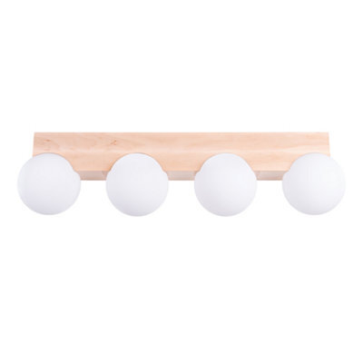 Luminosa Lighting Luminosa Bulbo Globe Ceiling Light Natural Wood, White 4X G9 - image 1