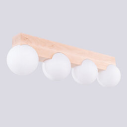 Luminosa Lighting Luminosa Bulbo Globe Ceiling Light Natural Wood, White 4X G9 - thumbnail 7