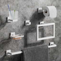 Affine Bathroom Wc Soap Dish Holder Matt White Square Wall Mounted Stylish Modern - thumbnail 4