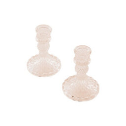 Living And Home 2 Pack Amber Ion Plating Soda Lime Glass Taper Candlestick Holders For Wedding Table Decor - thumbnail 5