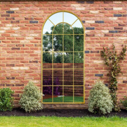 "Mirroroutlet Arcus - Gold Framed Arched Window Garden Mirror 71"" X 33.5"" (180 X 85Cm)" - thumbnail 1