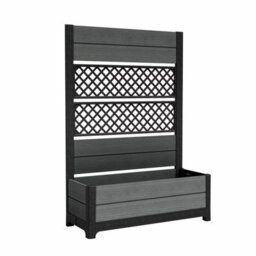 Keter Cortina Privacy Tulip Screen Planter Outdoor Evotech Wood-Effect Divider With Integrated Planter Box, Grey - thumbnail 7