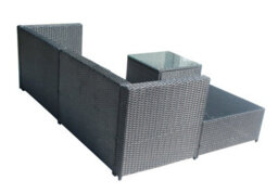 Birchtree Pe Rattan Garden Furniture Set L Shape Corner Sofa Chair Glass Coffee Table Ottoman 3 Seater Cushion Outdoor Patio - thumbnail 6
