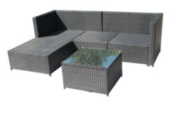 Birchtree Pe Rattan Garden Furniture Set L Shape Corner Sofa Chair Glass Coffee Table Ottoman 3 Seater Cushion Outdoor Patio - thumbnail 5