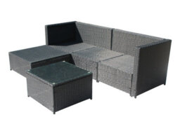 Birchtree Pe Rattan Garden Furniture Set L Shape Corner Sofa Chair Glass Coffee Table Ottoman 3 Seater Cushion Outdoor Patio - thumbnail 4