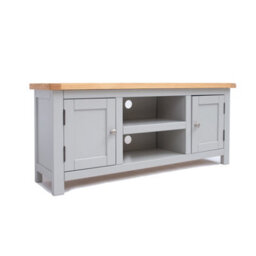 Cabinet Bits Argenta Light Grey 2 Door Tv Cabinet Chrome Knob - thumbnail 2