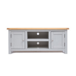 Cabinet Bits Argenta Light Grey 2 Door Tv Cabinet Chrome Knob - thumbnail 1