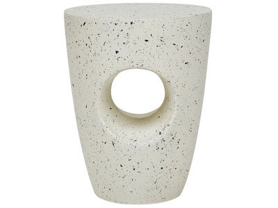 Wyld And Coco Accent Terrazzo Fibreglass Side Table - White, 37Cm - Outdoor-Grade - image 1