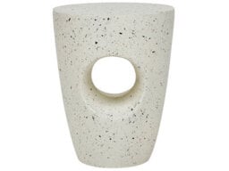 Wyld And Coco Accent Terrazzo Fibreglass Side Table - White, 37Cm - Outdoor-Grade - thumbnail 1