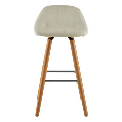 Orsina White Faux Leather Bar Stool, Comfortable Seating Bar Stool With Back, Easy To Clean Kitchen Bar Stool - image 1