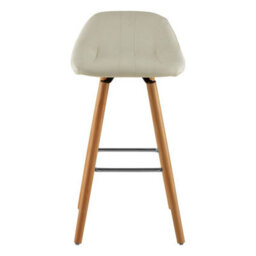 Orsina White Faux Leather Bar Stool, Comfortable Seating Bar Stool With Back, Easy To Clean Kitchen Bar Stool