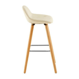 Orsina White Faux Leather Bar Stool, Comfortable Seating Bar Stool With Back, Easy To Clean Kitchen Bar Stool - thumbnail 3