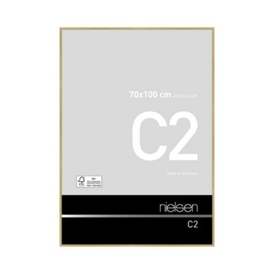 Nielsen C2 Brushed Gold Aluminium Picture Frame 70X100Cm - With Float Glass And Push/turn Clips - image 1
