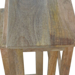 Artisan Furniture Country Solid Wood Stool Set Of 3, Oak-Ish - thumbnail 6