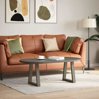 Berkfield Modern Coffee Table Legs V-Shape 2 Pcs Natural Steel 38X(42-43.3) Cm Steel
