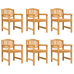 Berkfield Garden Chairs 6 Pcs 58X59X88 Cm Solid Wood Teak - thumbnail 2