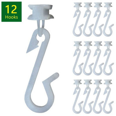 12X Spare Track Hooks Ecospa Bendy Shower Track 300Cm Chrome Curtain Rail - image 1