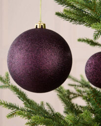 Werchristmas Purple Extra Large Shatterproof Bauble Glitter 15 Cm - thumbnail 4