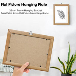 Sisi UK 10 Pack 32mm Chrome Picture Hanging Plates Flat Frame Brackets For Mirrors Photos Artworks Unslotted - thumbnail 3