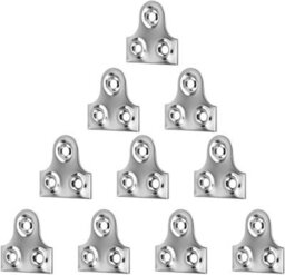 Sisi UK 10 Pack 32mm Chrome Picture Hanging Plates Flat Frame Brackets For Mirrors Photos Artworks Unslotted