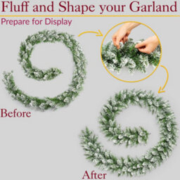 Christow Christmas Garland Flocked Snowy Artificial Pine Decoration - thumbnail 6