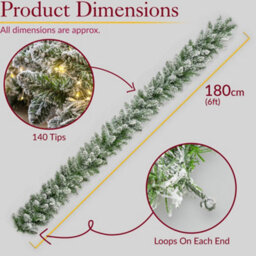 Christow Christmas Garland Flocked Snowy Artificial Pine Decoration - thumbnail 7
