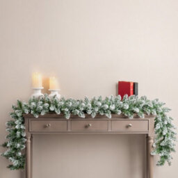 Christow Christmas Garland Flocked Snowy Artificial Pine Decoration - thumbnail 1