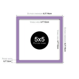 5X5 Purple Picture Frame (12.7 X 12.7Cm) Poster, Photo, Artwork, Gallery Wall Or Print - thumbnail 3