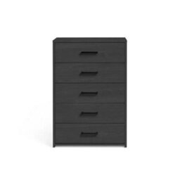 5 Drawer Chest Black Oak Effect Modern Furniture Storage Dresser - thumbnail 6