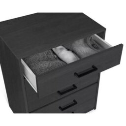 5 Drawer Chest Black Oak Effect Modern Furniture Storage Dresser - thumbnail 3
