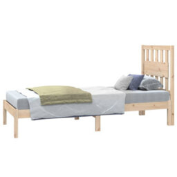 Berkfield Bed Frame Solid Wood Pine 75X190 Cm 2Ft6 Small Single - thumbnail 3
